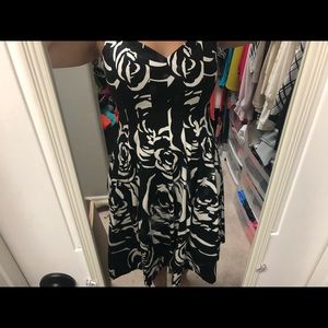 Black and white midi dress